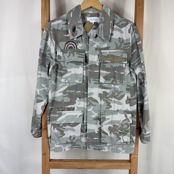 Dear John Jackets & Blazers - Dear John Camo Embroidered KINDNESS Button Up Jacket #1290 Size SMALL